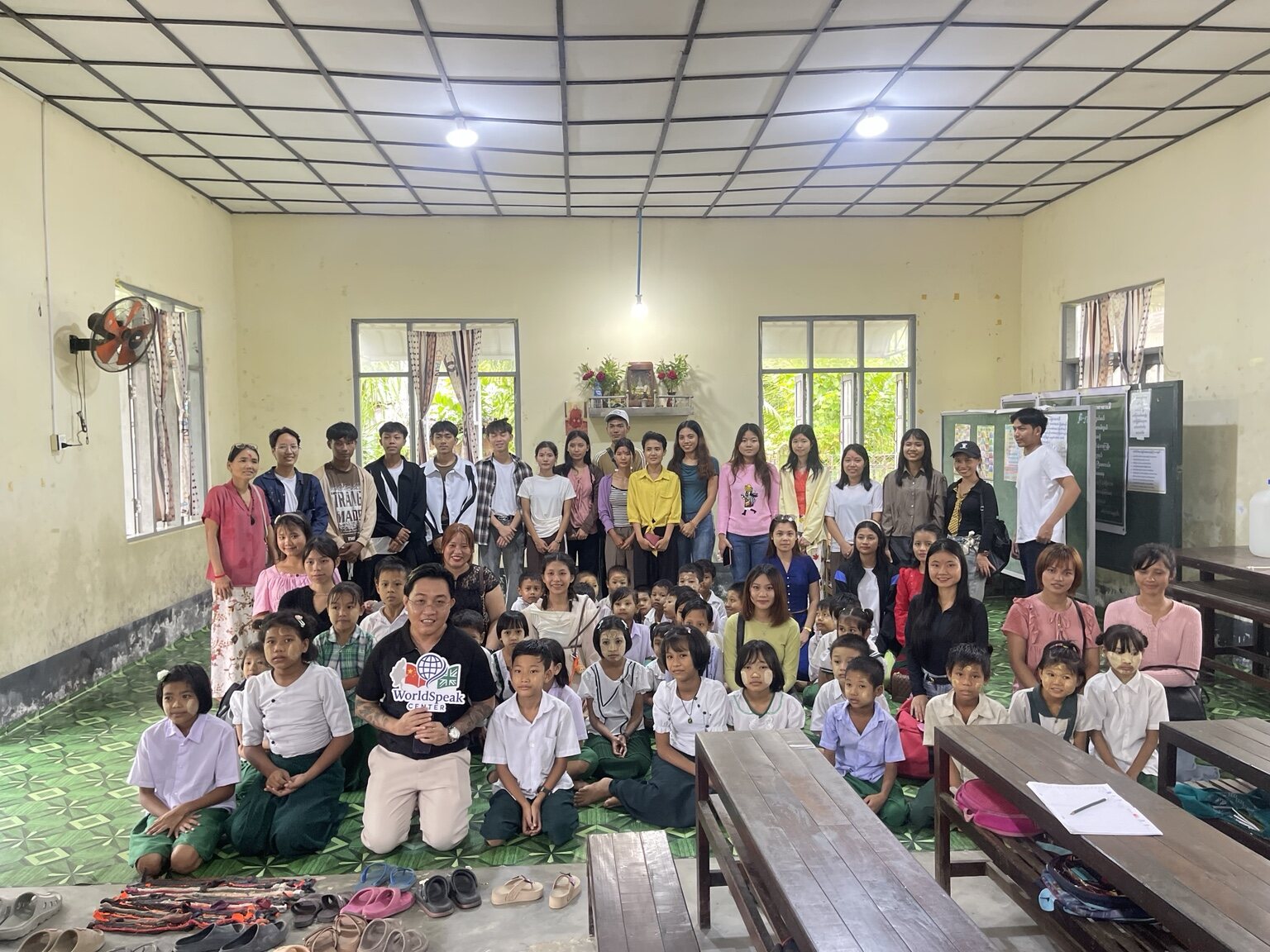 WorldSpeak community gathered during a student activity